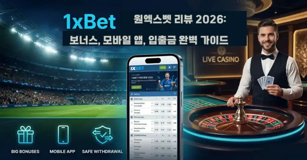 원엑스벳(1xBet) 리뷰 2026 보너스, 모바일 앱, 입출금 완벽 가이드